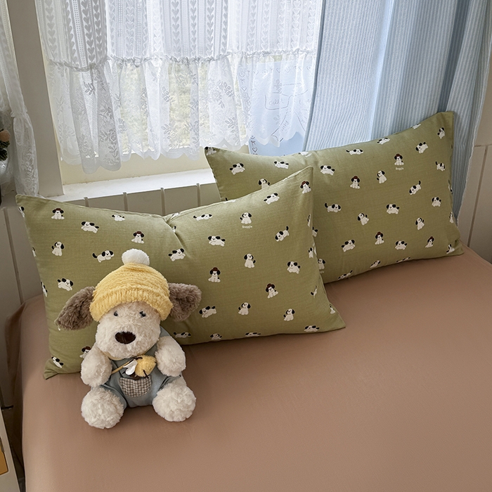 91家纺网 家纺一手货源 找家纺 爱思佳 2026新款全棉纯棉双层纱基款系列四件套 萌宠