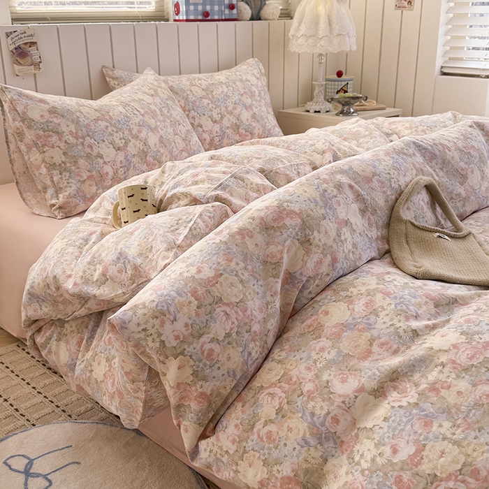 爱思佳 2026新款全棉纯棉双层纱基款系列四件套 暖阳绿意