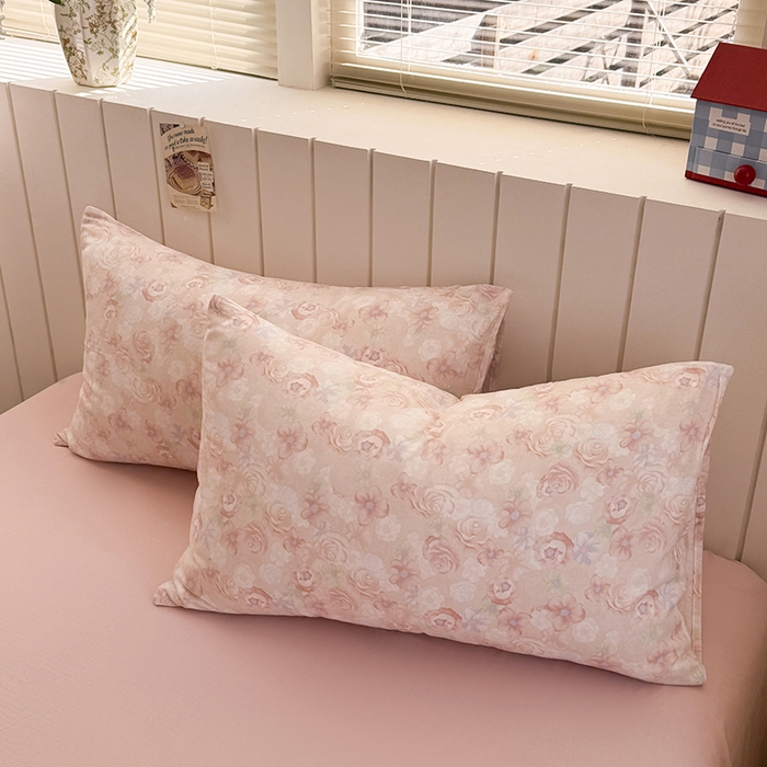 91家纺网 家纺一手货源 找家纺 爱思佳 2026新款全棉纯棉双层纱基款系列四件套 十里桃花