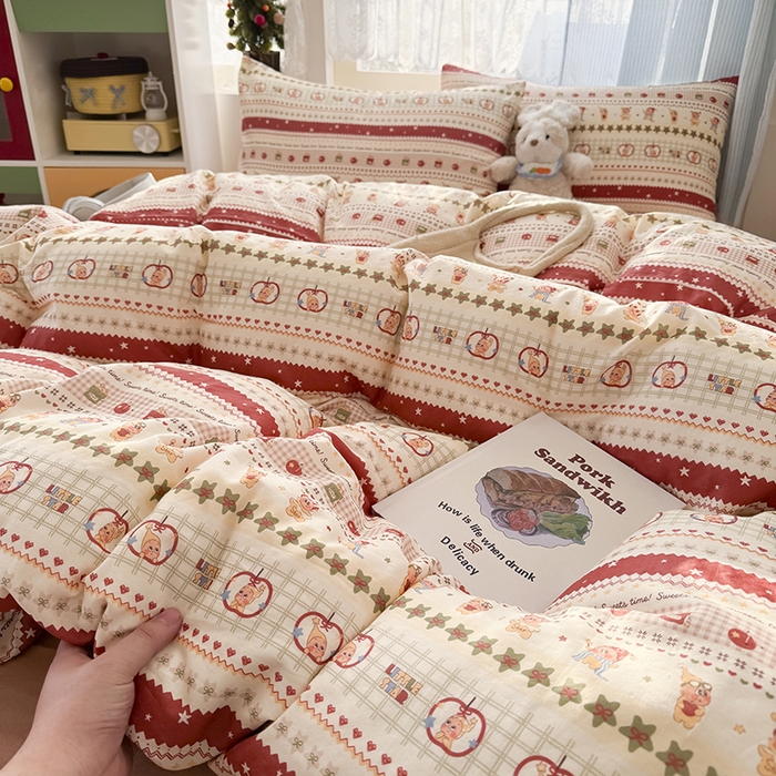 91家纺网 家纺一手货源 找家纺 爱思佳 2026新款全棉纯棉双层纱基款系列四件套 星星派对