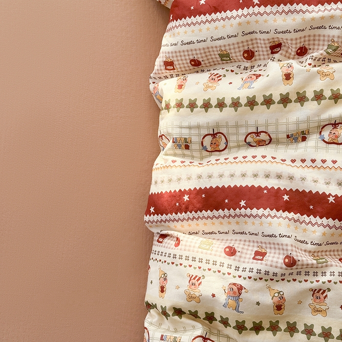 91家纺网 家纺一手货源 找家纺 爱思佳 2026新款全棉纯棉双层纱基款系列四件套 星星派对