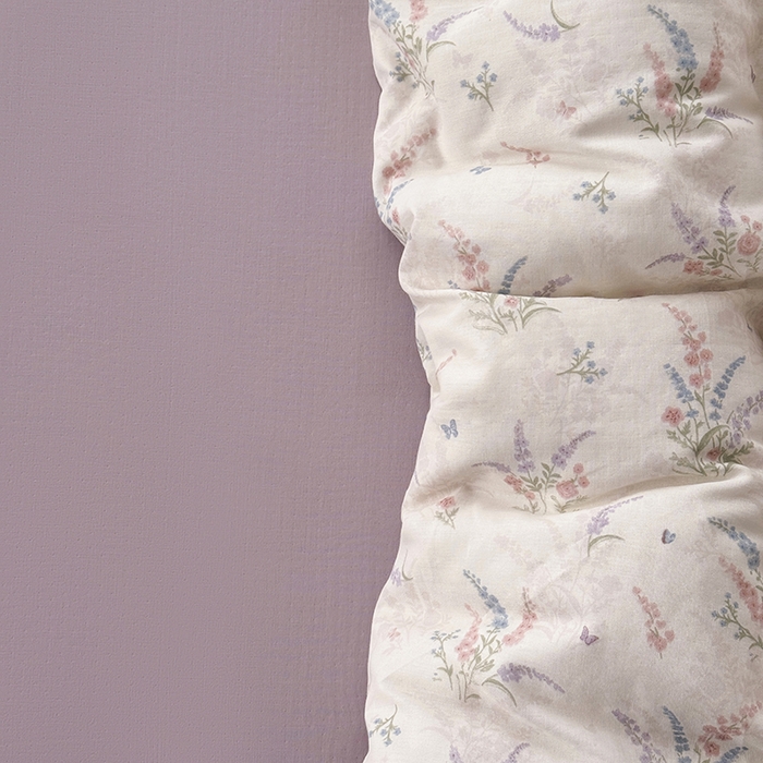 91家纺网 家纺一手货源 找家纺 爱思佳 2026新款全棉纯棉双层纱基款系列四件套 薰衣草