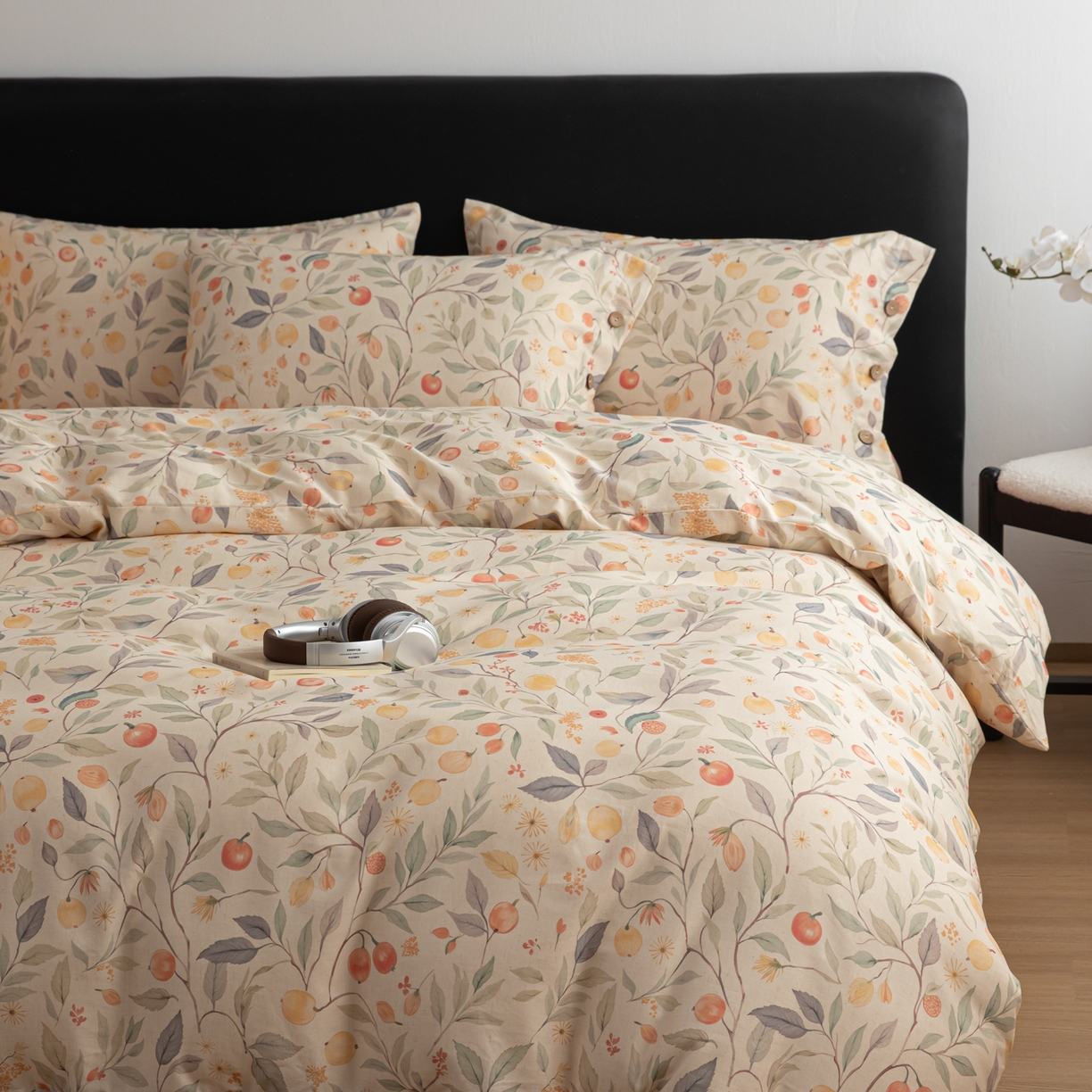 91家纺网 家纺一手货源 找家纺 （总）女子家纺 2026新款棉麻纽扣款四件套