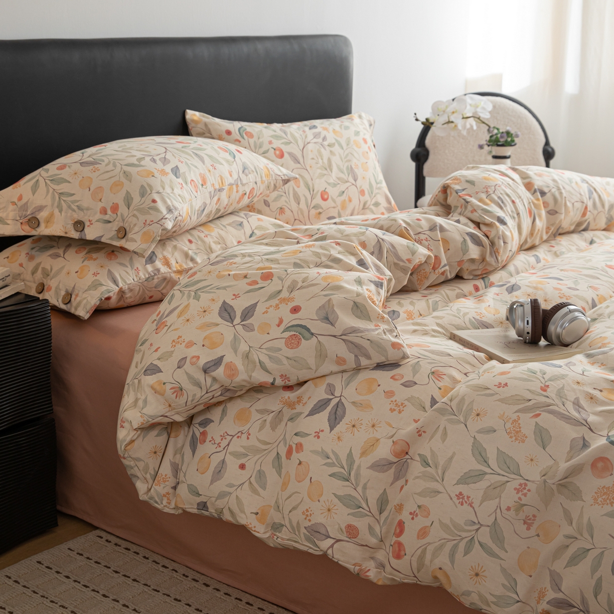 91家纺网 家纺一手货源 找家纺 （总）女子家纺 2026新款棉麻纽扣款四件套