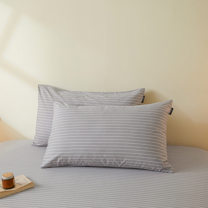 涵宸家纺 2026新款全棉印花单枕套-良品 枕套-英伦-浅灰