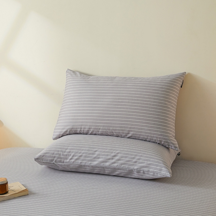 91家纺网 家纺一手货源 找家纺 涵宸家纺 2026新款全棉印花单枕套-良品 枕套-英伦-浅灰