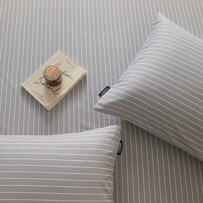 91家纺网 家纺一手货源 找家纺 涵宸家纺 2026新款全棉印花单枕套-良品 枕套-英伦-浅灰