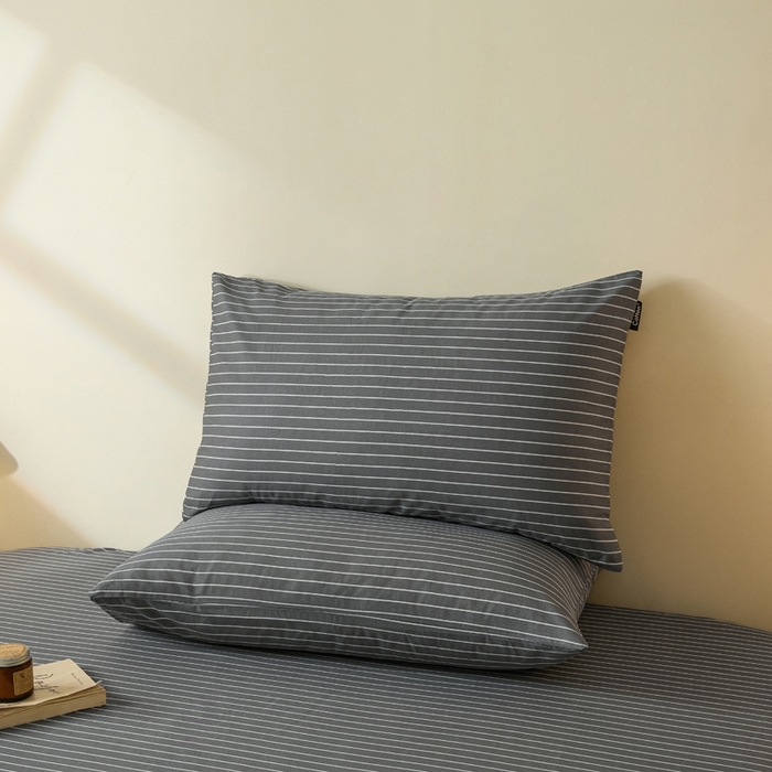 91家纺网 家纺一手货源 找家纺 涵宸家纺 2026新款全棉印花单枕套-良品 枕套-英伦-深灰