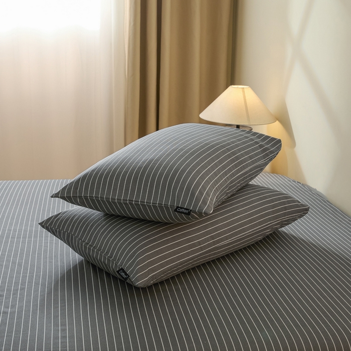 91家纺网 家纺一手货源 找家纺 涵宸家纺 2026新款全棉印花单枕套-良品 枕套-英伦-深灰