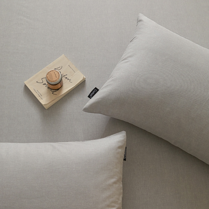 91家纺网 家纺一手货源 找家纺 涵宸家纺 2026新款全棉印花单枕套-良品 枕套-云纹-浅灰