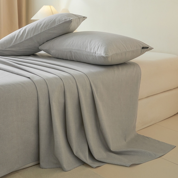 91家纺网 家纺一手货源 找家纺 涵宸家纺 2026新款全棉印花单枕套-良品 枕套-云纹-浅灰