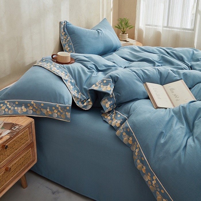 91家纺网 家纺一手货源 找家纺 （总）库里梦家纺 2026新款A类棉麻绣花四件套-都市