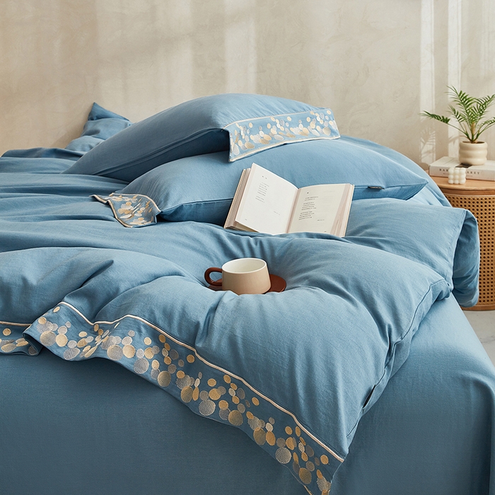 91家纺网 家纺一手货源 找家纺 （总）库里梦家纺 2026新款A类棉麻绣花四件套-都市