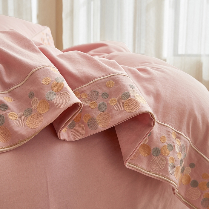 91家纺网 家纺一手货源 找家纺 库里梦家纺 2026新款A类棉麻绣花四件套-都市 都市-粉