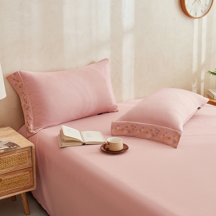 91家纺网 家纺一手货源 找家纺 库里梦家纺 2026新款A类棉麻绣花四件套-都市 都市-粉