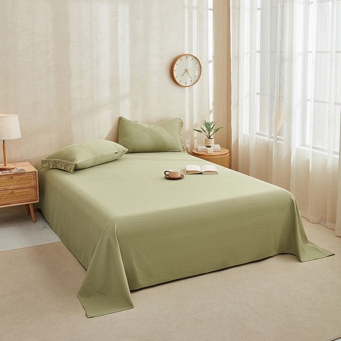 91家纺网 家纺一手货源 找家纺 库里梦家纺 2026新款A类棉麻绣花四件套-都市 都市-绿