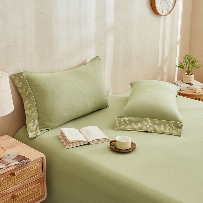 91家纺网 家纺一手货源 找家纺 库里梦家纺 2026新款A类棉麻绣花四件套-都市 都市-绿