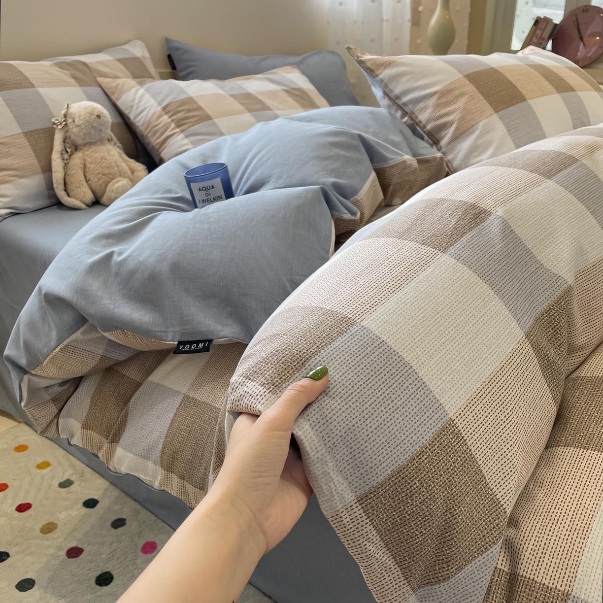 91家纺网 家纺一手货源 找家纺 涵宸家纺 2026新款全棉印花四件套-良品-场景一 格律-兰