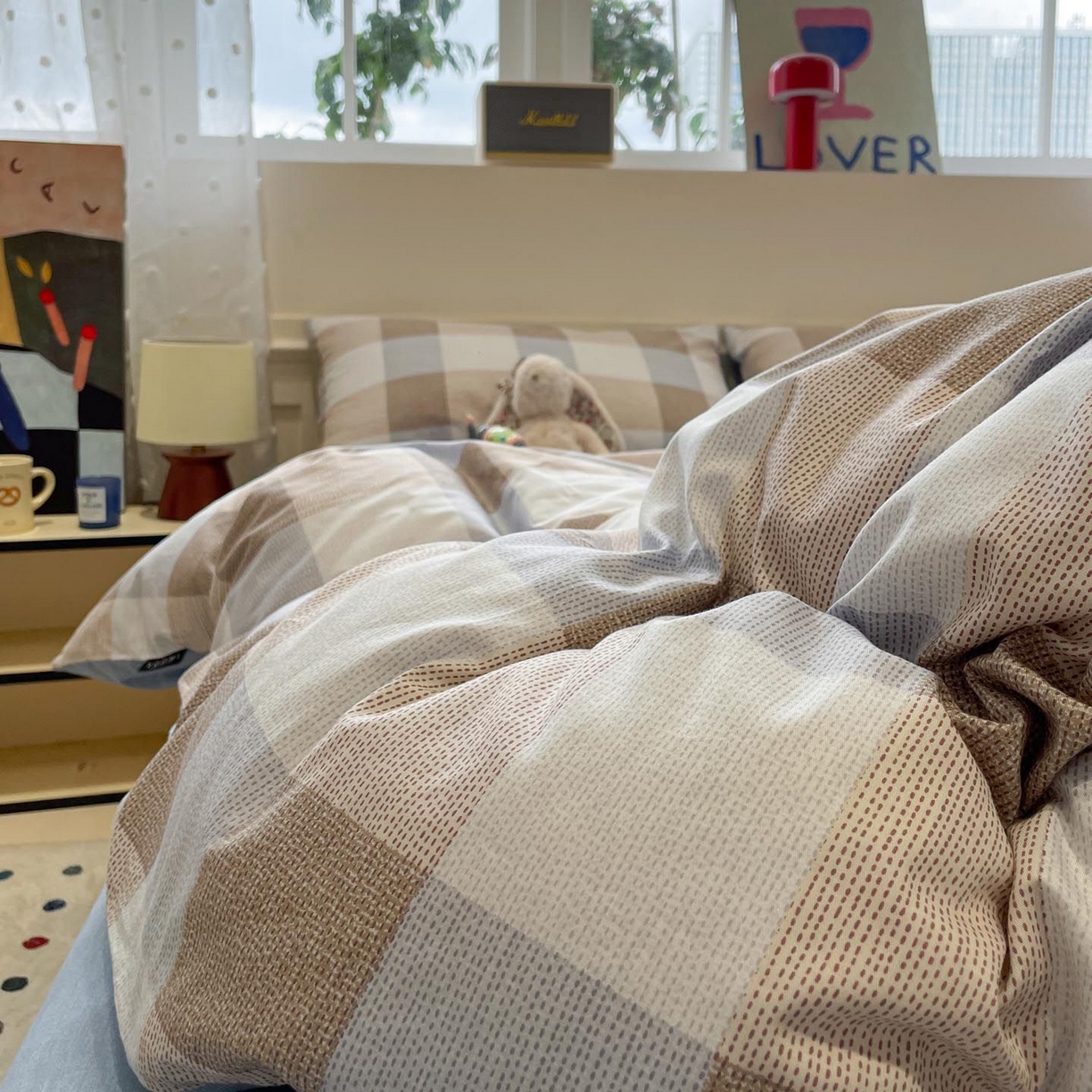 91家纺网 家纺一手货源 找家纺 涵宸家纺 2026新款全棉印花四件套-良品-场景一 格律-兰