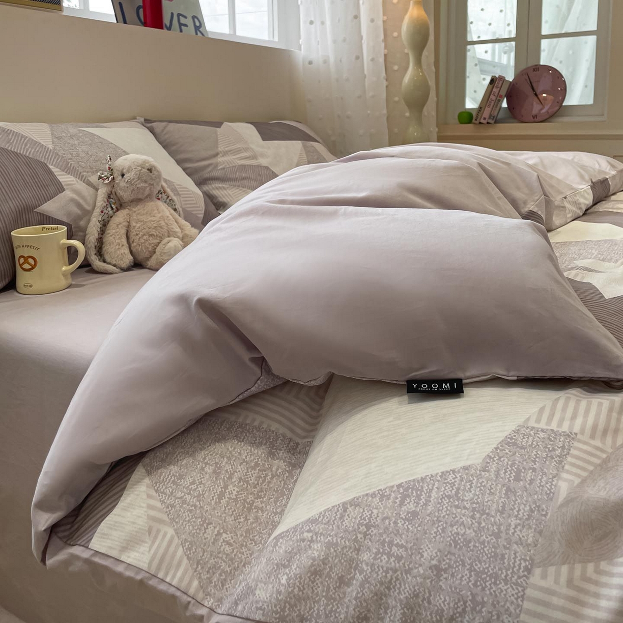 91家纺网 家纺一手货源 找家纺 涵宸家纺 2026新款全棉印花四件套-良品-场景一 几何幻境