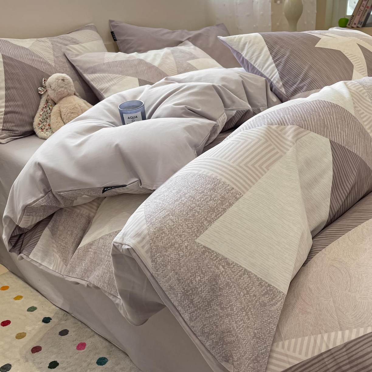 91家纺网 家纺一手货源 找家纺 涵宸家纺 2026新款全棉印花四件套-良品-场景一 几何幻境