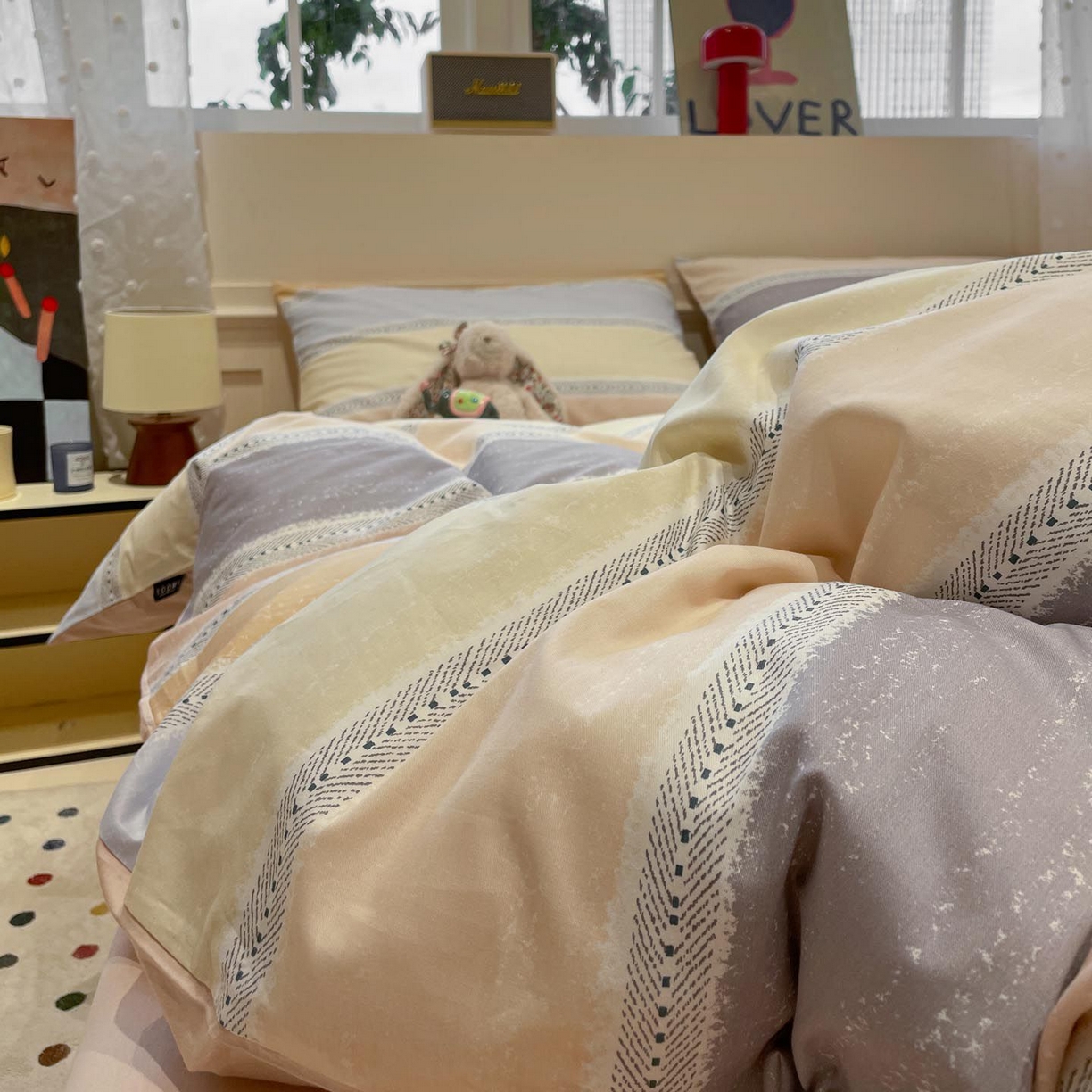 91家纺网 家纺一手货源 找家纺 涵宸家纺 2026新款全棉印花四件套-良品-场景一 卡曼
