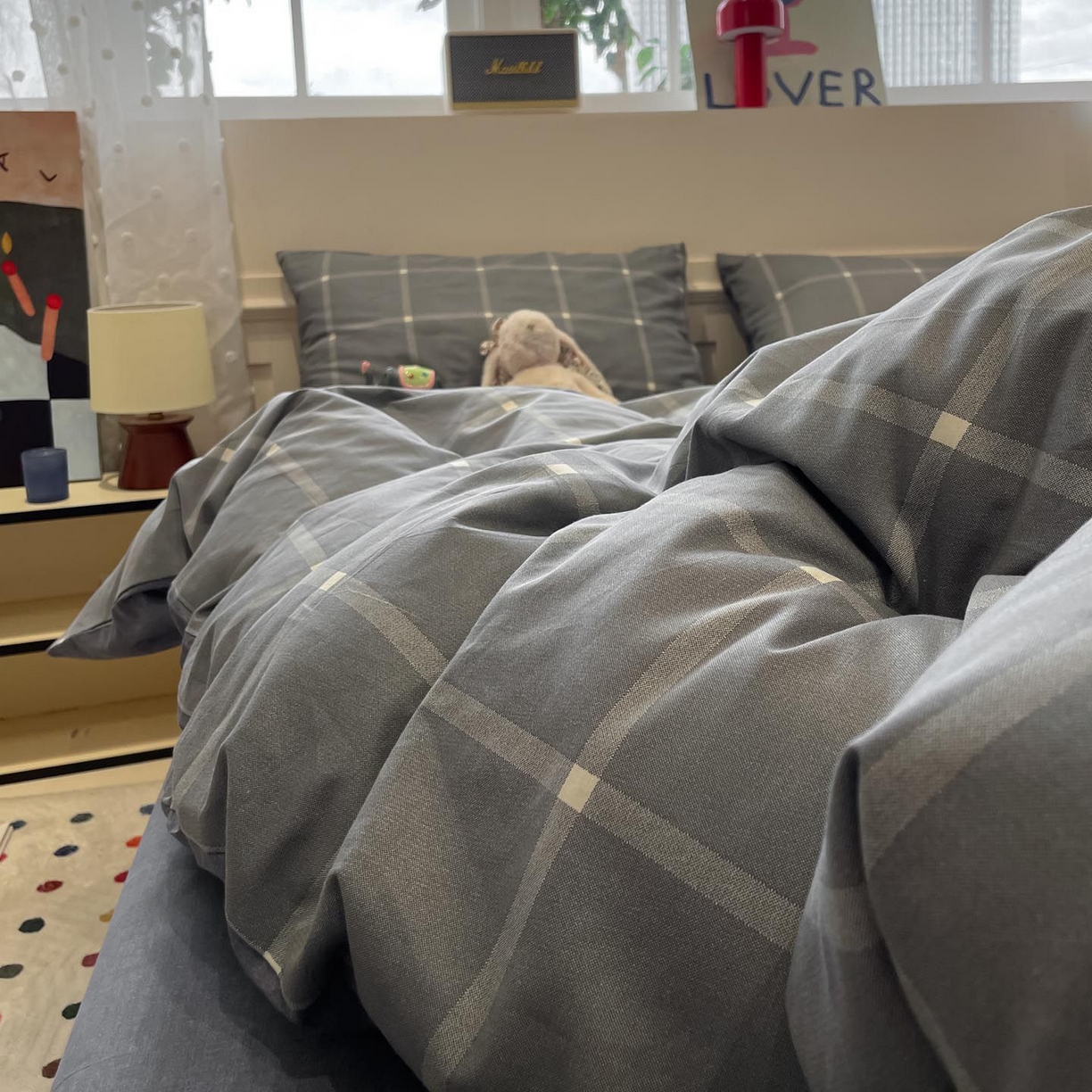 91家纺网 家纺一手货源 找家纺 涵宸家纺 2026新款全棉印花四件套-良品-场景一 麦田-灰