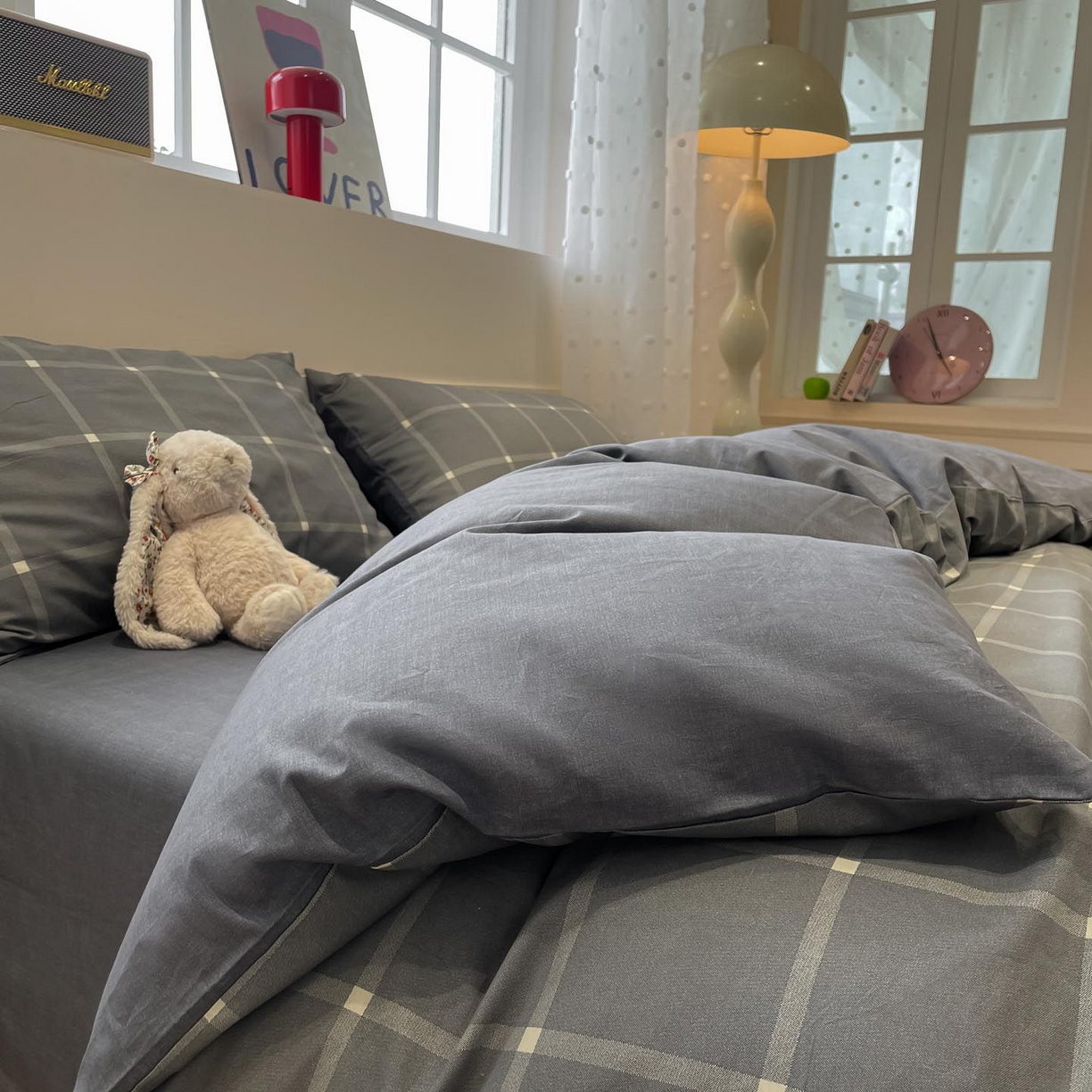 91家纺网 家纺一手货源 找家纺 涵宸家纺 2026新款全棉印花四件套-良品-场景一 麦田-灰