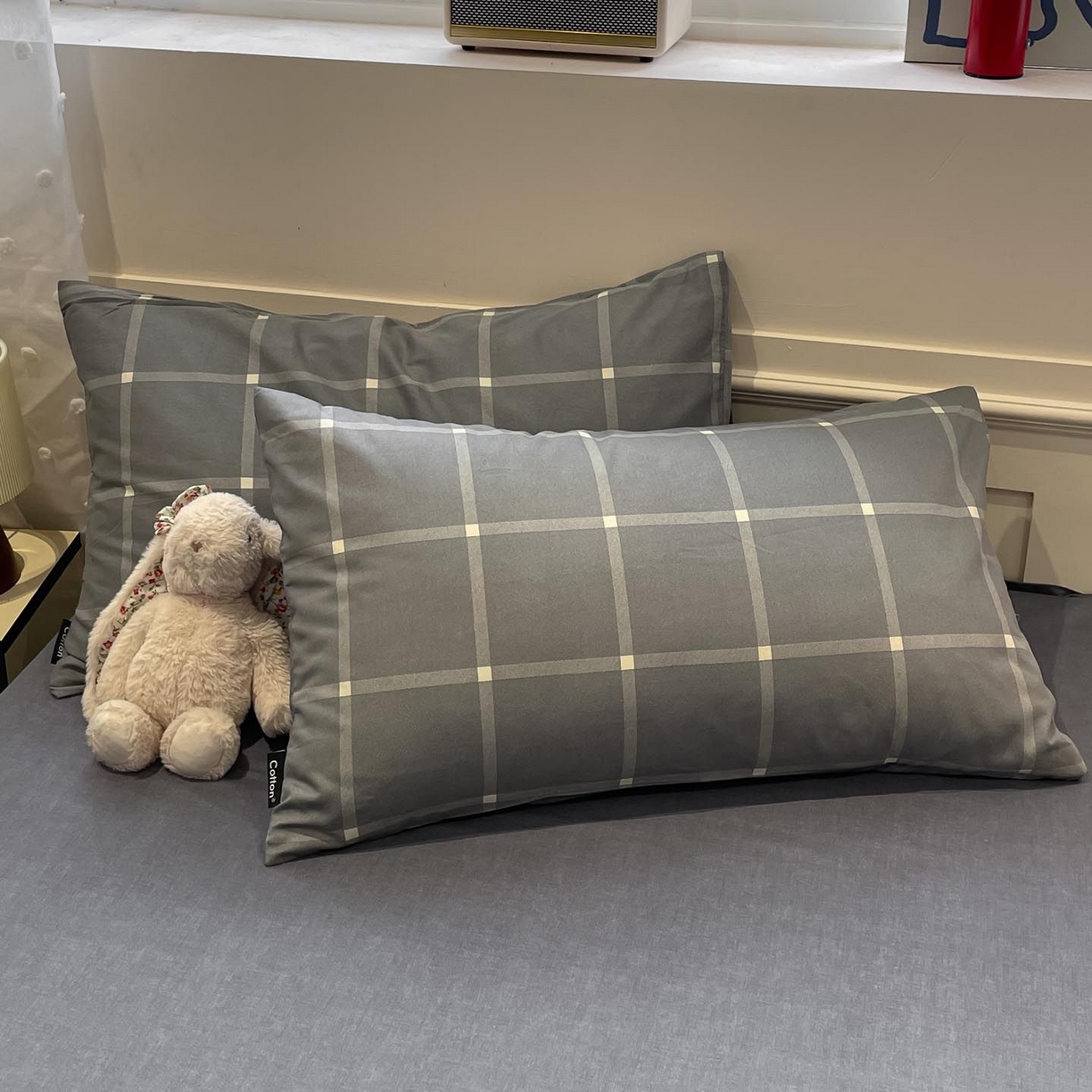 91家纺网 家纺一手货源 找家纺 涵宸家纺 2026新款全棉印花四件套-良品-场景一 麦田-灰