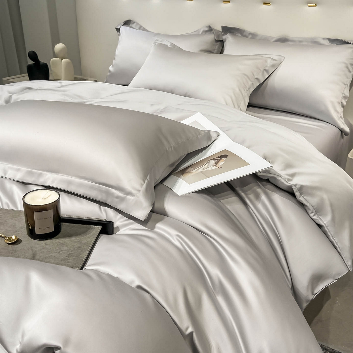 91家纺网 家纺一手货源 找家纺 涵宸家纺 2026新款兰精3M天丝纯色四件套 大地灰