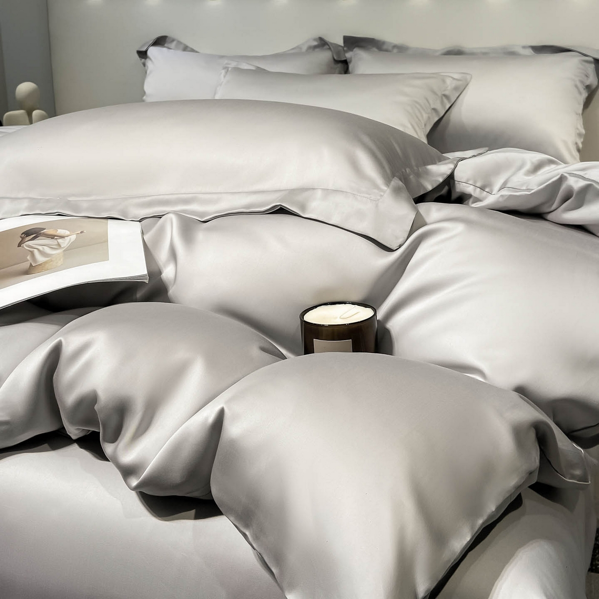 91家纺网 家纺一手货源 找家纺 涵宸家纺 2026新款兰精3M天丝纯色四件套 大地灰