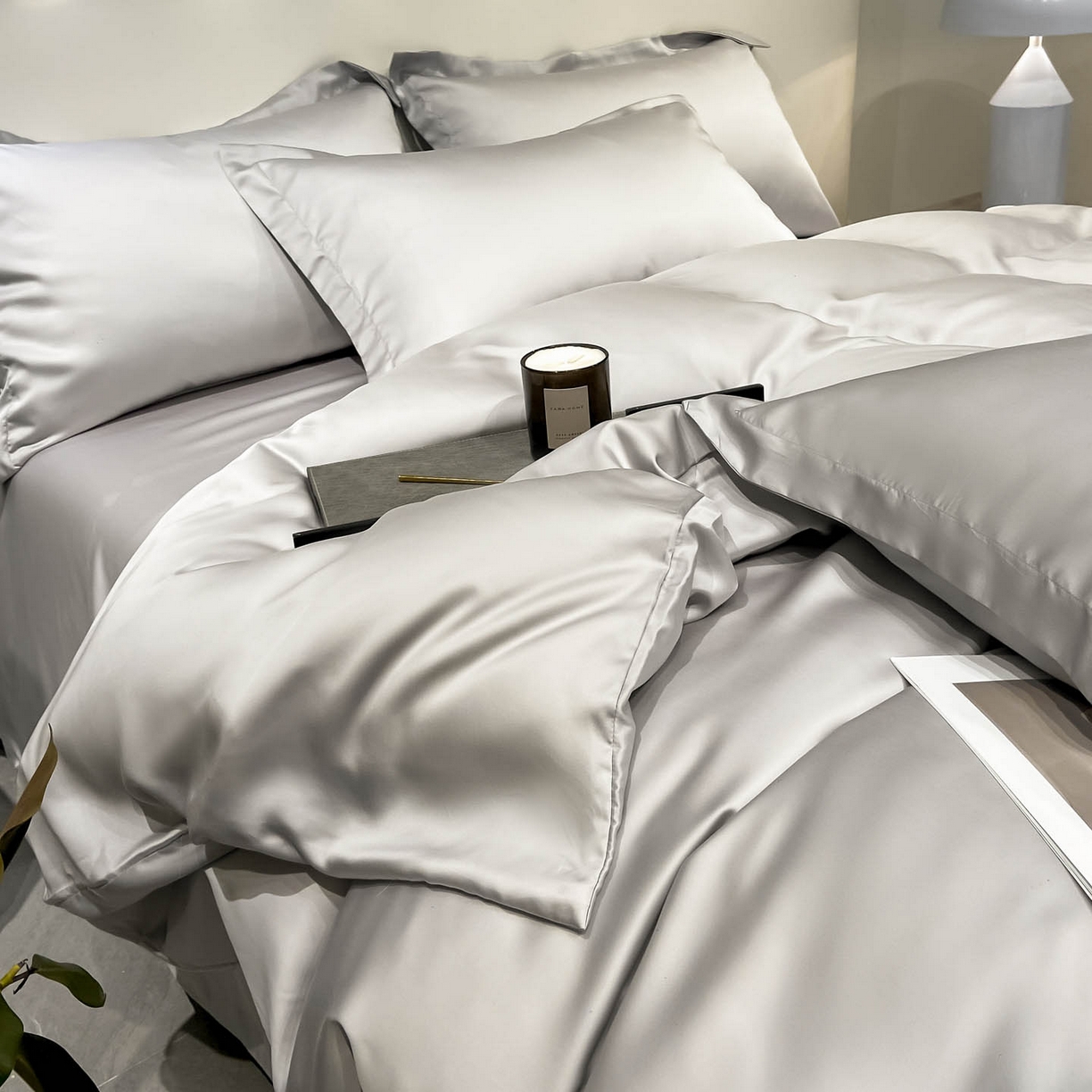 91家纺网 家纺一手货源 找家纺 涵宸家纺 2026新款兰精3M天丝纯色四件套 大地灰