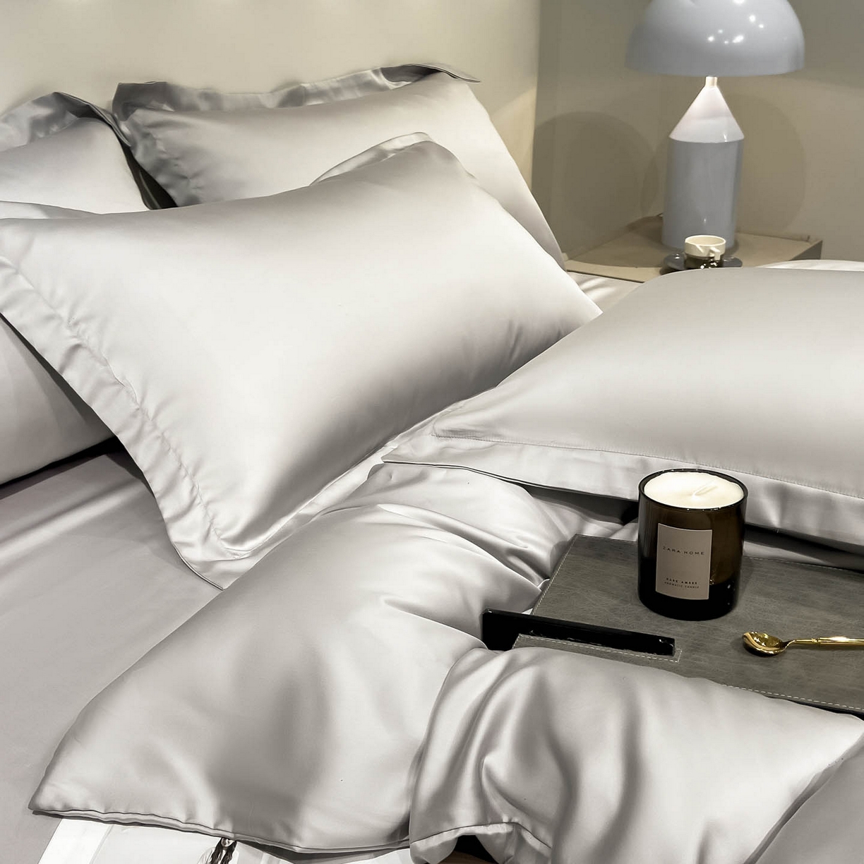 91家纺网 家纺一手货源 找家纺 涵宸家纺 2026新款兰精3M天丝纯色四件套 大地灰