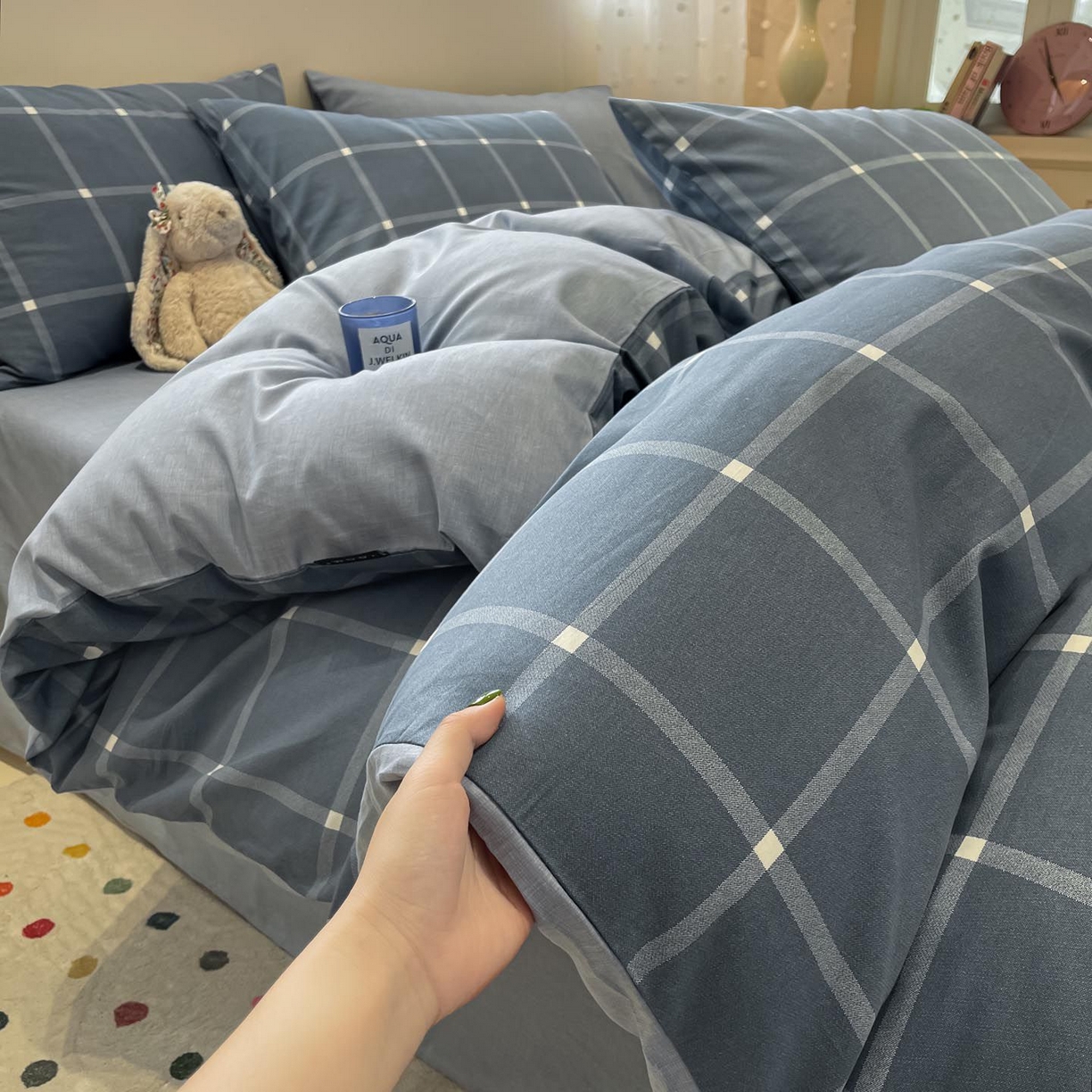 91家纺网 家纺一手货源 找家纺 涵宸家纺 2026新款全棉印花四件套-良品-场景一 麦田-兰