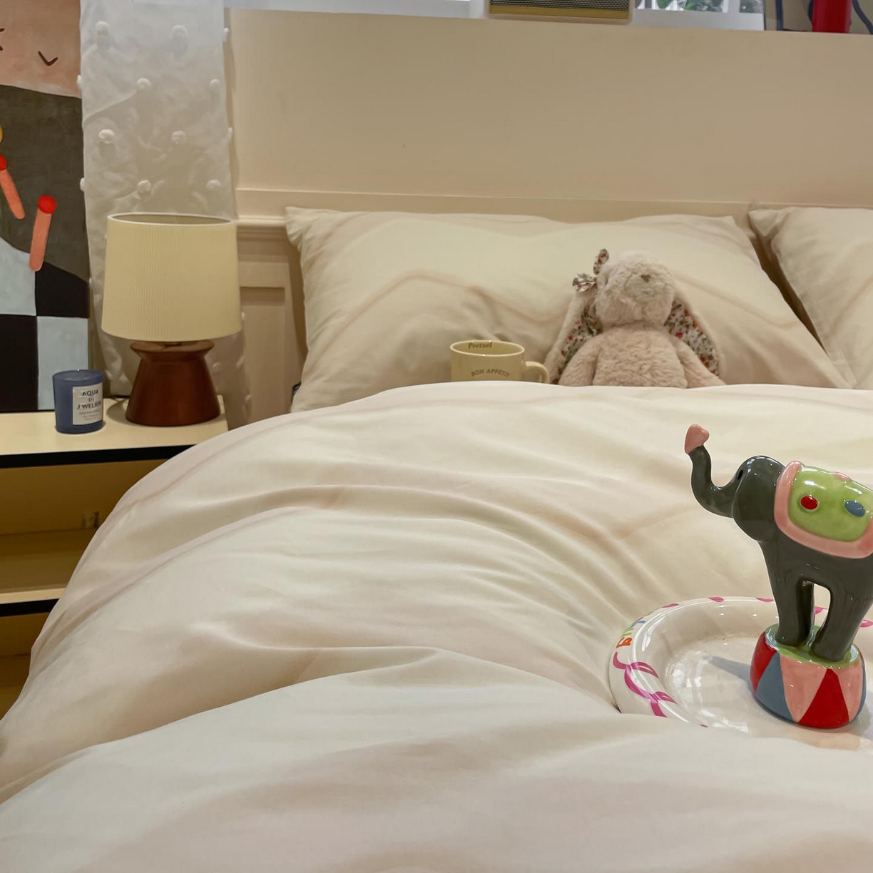 91家纺网 家纺一手货源 找家纺 涵宸家纺 2026新款全棉印花四件套-良品-场景一 摩卡