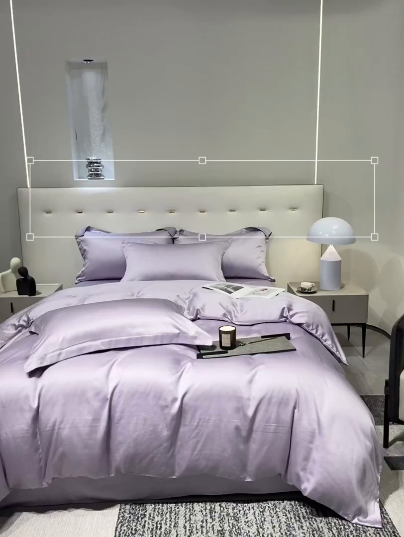 91家纺网 家纺一手货源 找家纺 涵宸家纺 2026新款兰精3M天丝纯色四件套 淡雅紫