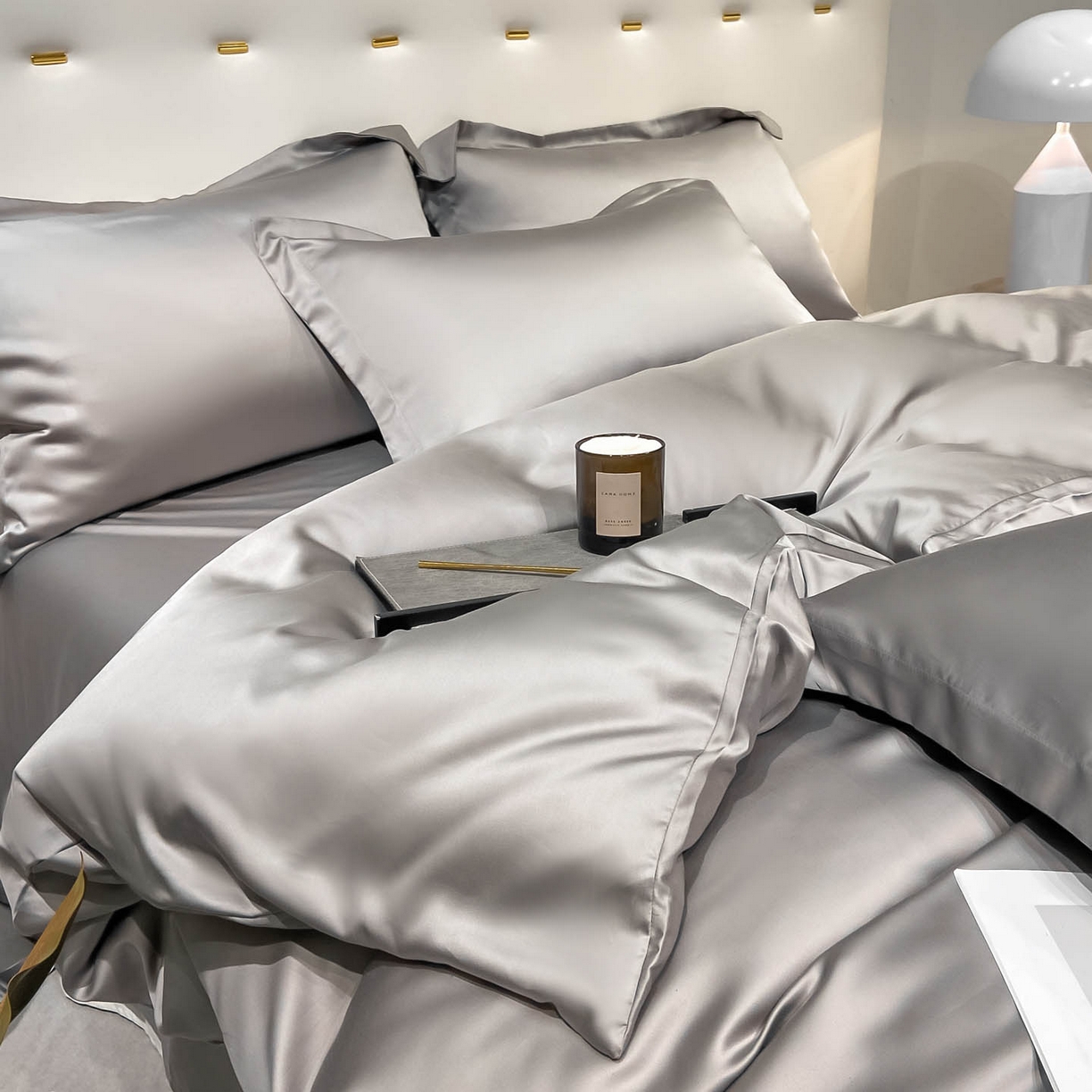 91家纺网 家纺一手货源 找家纺 涵宸家纺 2026新款兰精3M天丝纯色四件套 都市灰