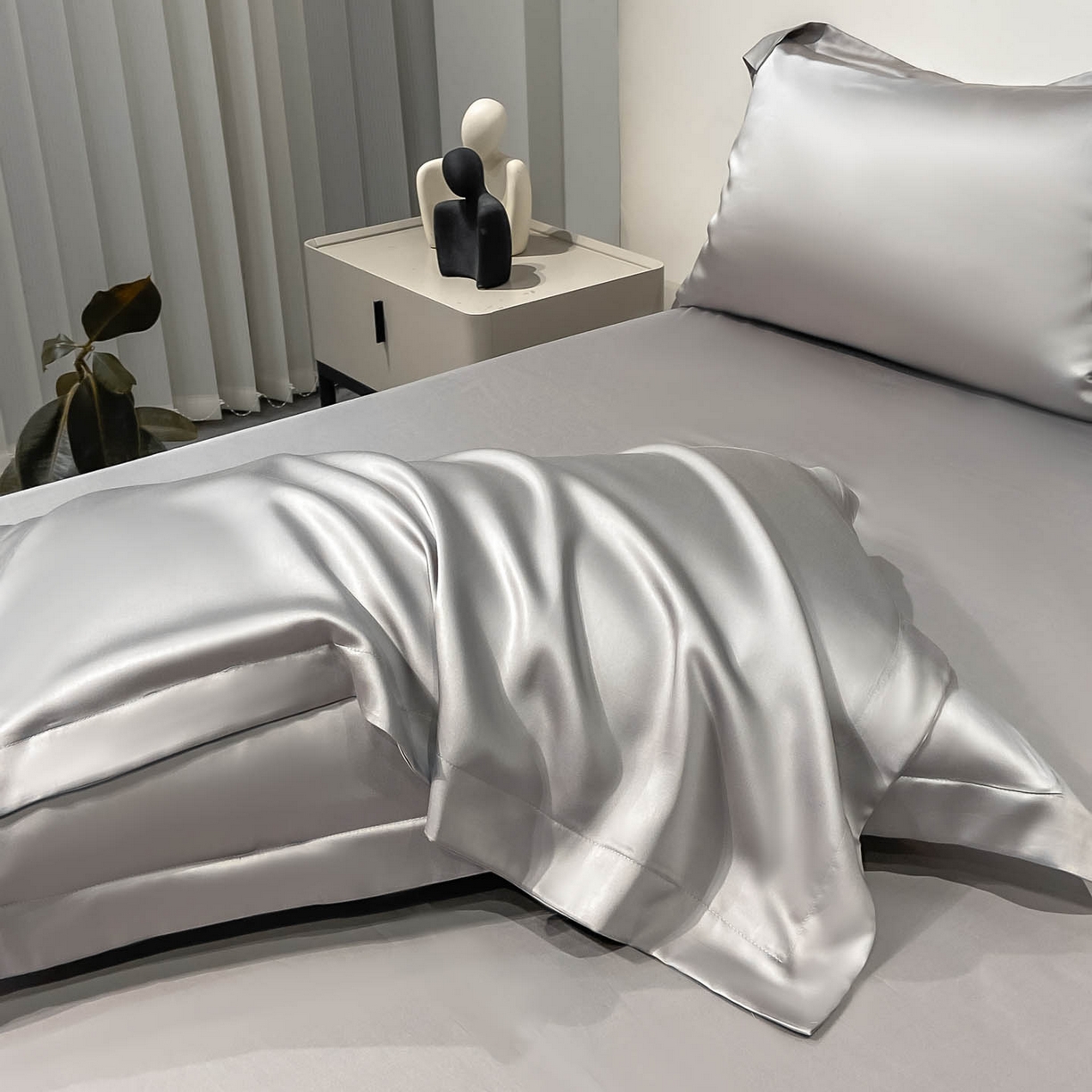 91家纺网 家纺一手货源 找家纺 涵宸家纺 2026新款兰精3M天丝纯色四件套 都市灰