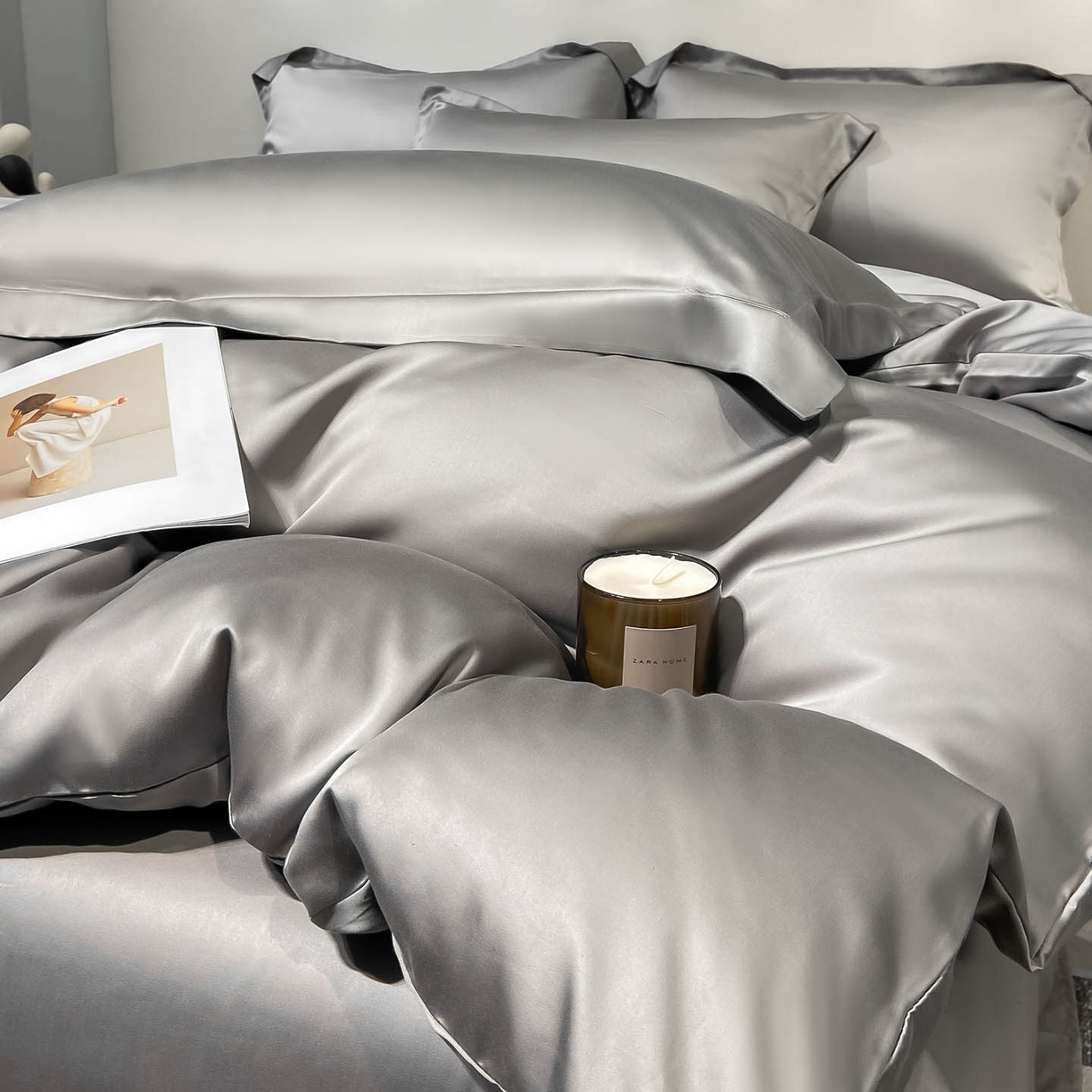 91家纺网 家纺一手货源 找家纺 涵宸家纺 2026新款兰精3M天丝纯色四件套 都市灰