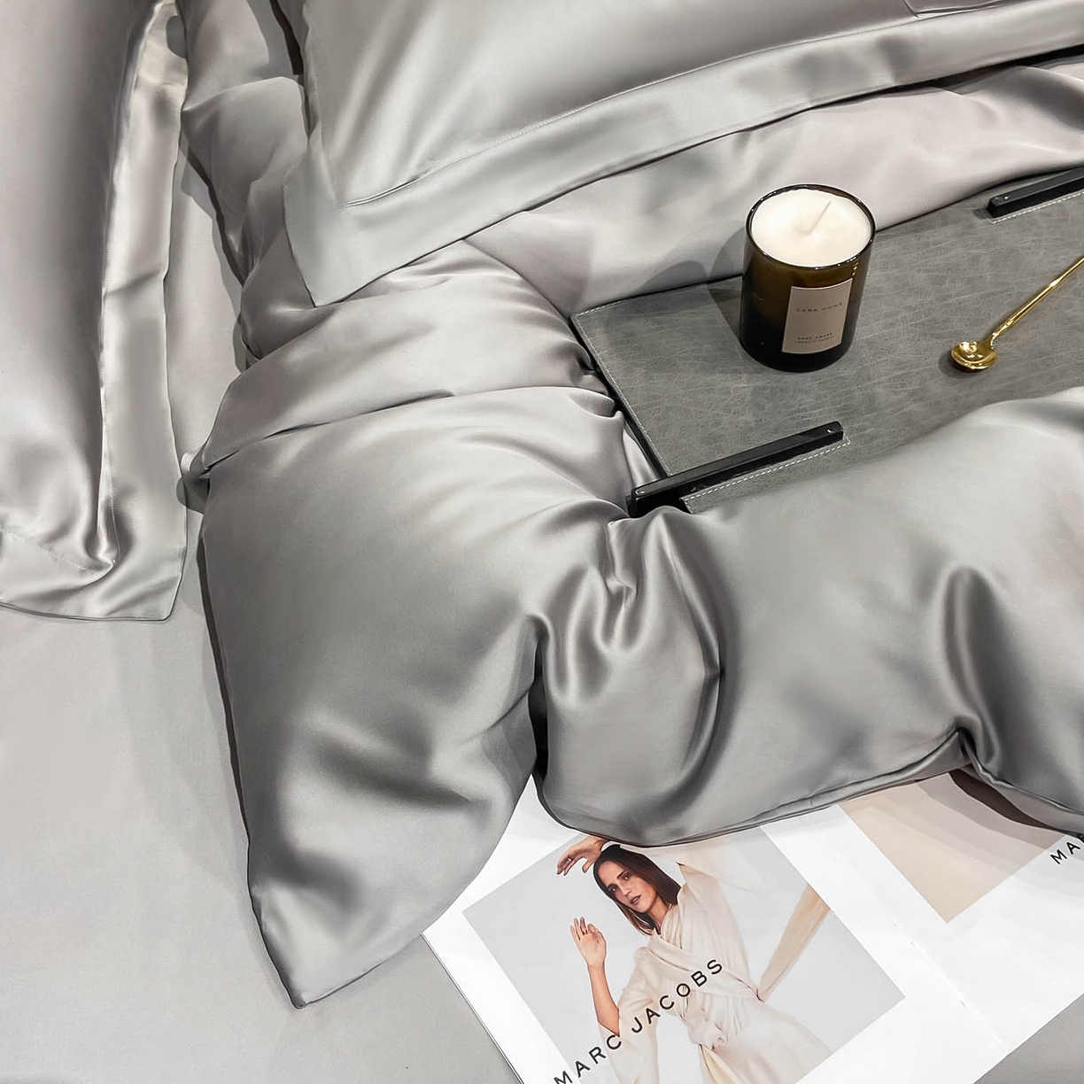 91家纺网 家纺一手货源 找家纺 涵宸家纺 2026新款兰精3M天丝纯色四件套 都市灰