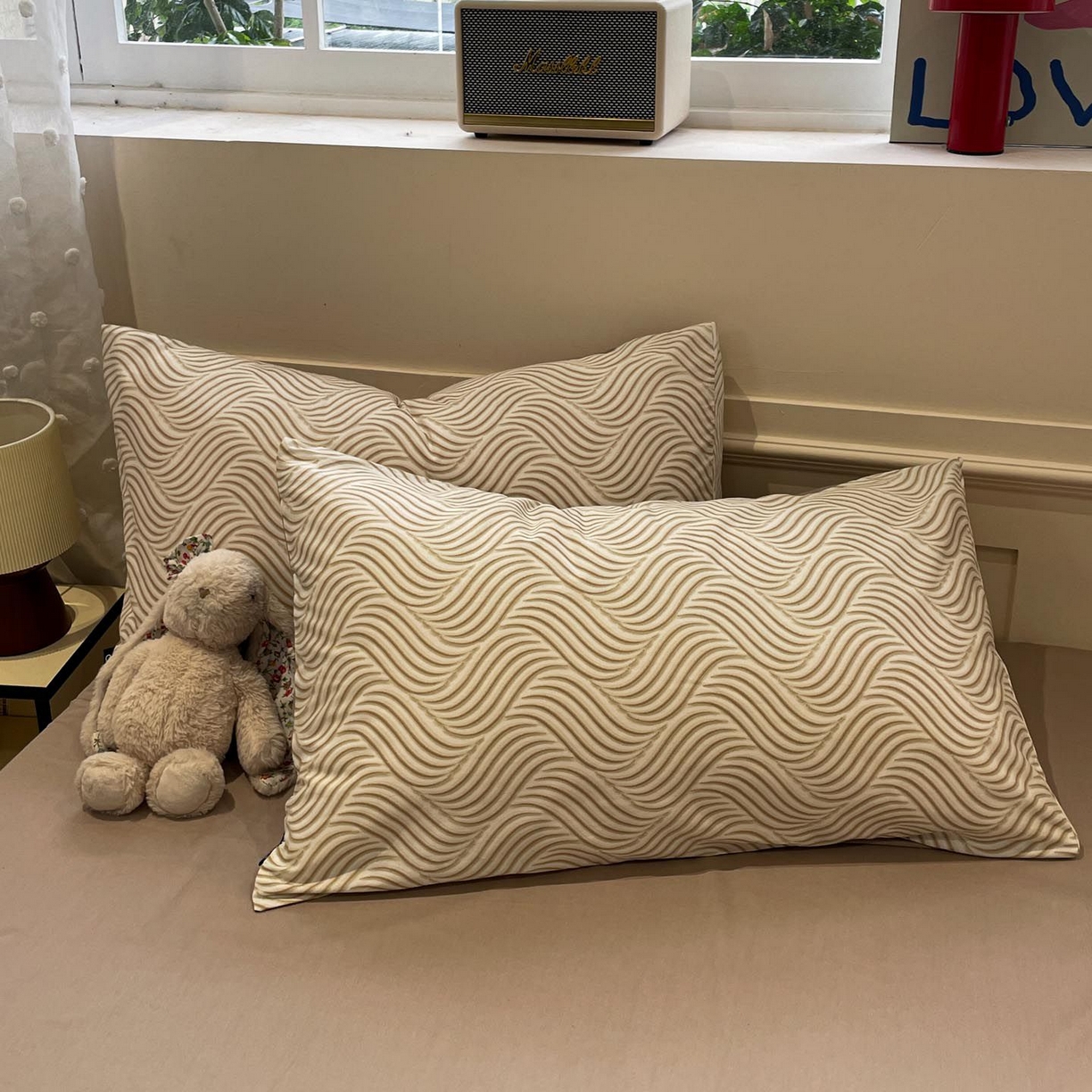 91家纺网 家纺一手货源 找家纺 涵宸家纺 2026新款全棉印花四件套-良品-场景一 浅忆