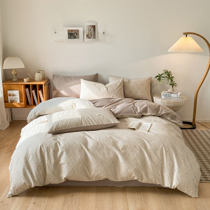 91家纺网 家纺一手货源 找家纺 涵宸家纺 2026新款全棉印花四件套-良品-场景一 亚瑟