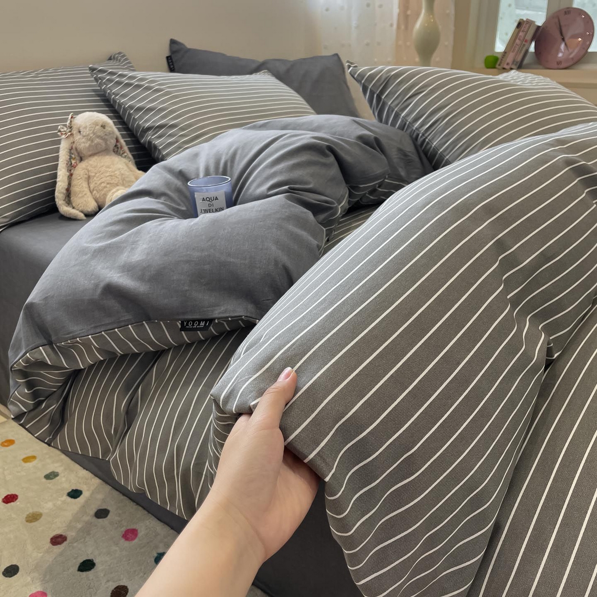 91家纺网 家纺一手货源 找家纺 涵宸家纺 2026新款全棉印花四件套-良品-场景一 英伦-深灰