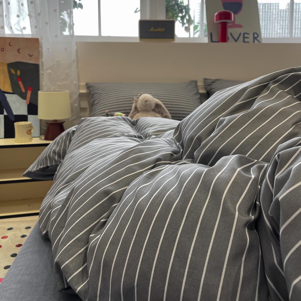 91家纺网 家纺一手货源 找家纺 涵宸家纺 2026新款全棉印花四件套-良品-场景一 英伦-深灰