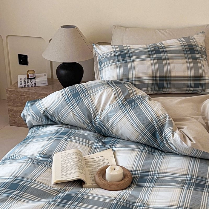 91家纺网 家纺一手货源 找家纺 涵宸家纺 2026新款全棉印花四件套-良品-场景一 英伦格