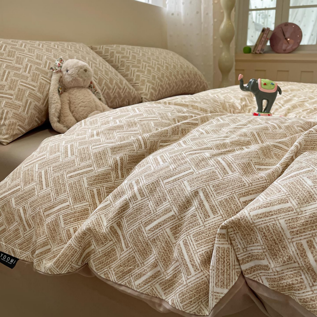 91家纺网 家纺一手货源 找家纺 涵宸家纺 2026新款全棉印花四件套-良品-场景一 云沫