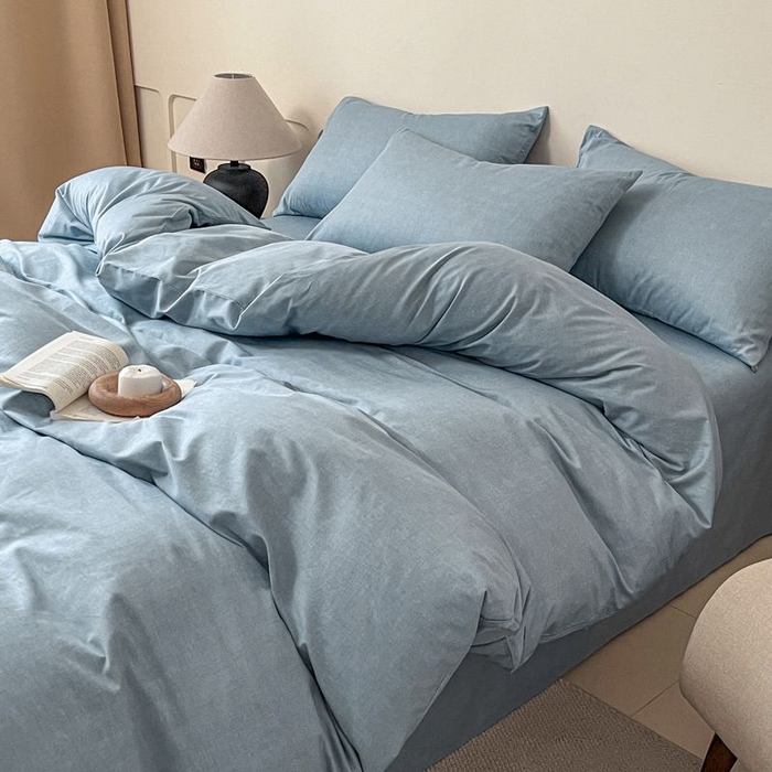 91家纺网 家纺一手货源 找家纺 涵宸家纺 2026新款全棉印花四件套-良品-场景一 云纹-兰