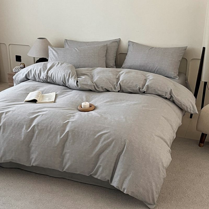 91家纺网 家纺一手货源 找家纺 涵宸家纺 2026新款全棉印花四件套-良品-场景一 云纹-浅灰