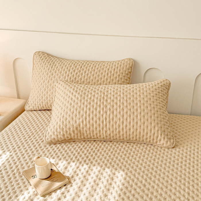 91家纺网 家纺一手货源 找家纺 予梦家纺 2026新款蚕丝夹棉床笠 布兰德-卡其