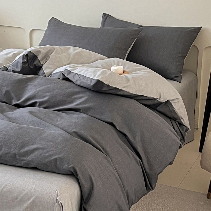 91家纺网 家纺一手货源 找家纺 涵宸家纺 2026新款全棉印花四件套-良品-场景一 云纹-深浅灰